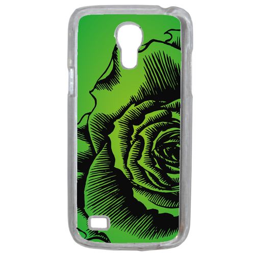 Coque Fleur Fond Fond Vert Compatible Samsung Galaxy S4 Mini Transparent