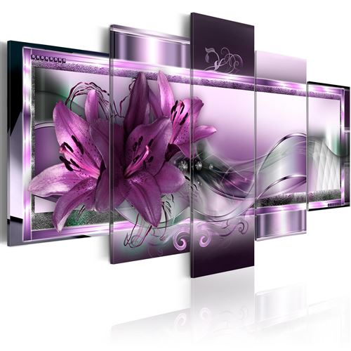 Tableau - Purple Lilies - Artgeist - 100x50