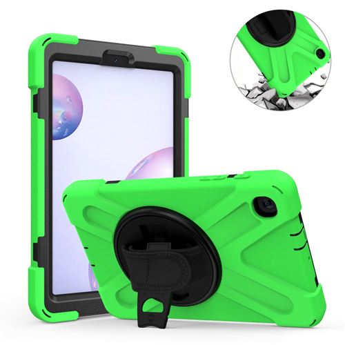 Coque en TPU + Silicone avec béquille pivotante à 360° et dragonne vert pour votre Samsung Galaxy Tab A 8.4 T307 (2020)