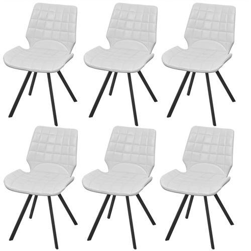 vidaXL Chaises de salle à manger en cuir artificiel 6 pcs Blanc