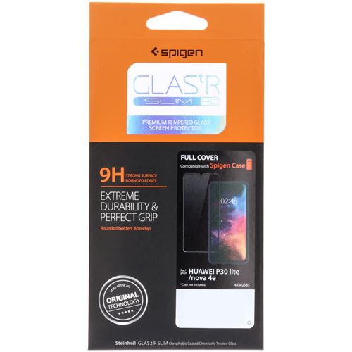 Spigen GLAS.tR SLIM Full Cover - Schermbeschermer voor mobiele telefoon - glass - transparant - voor Huawei P30 lite