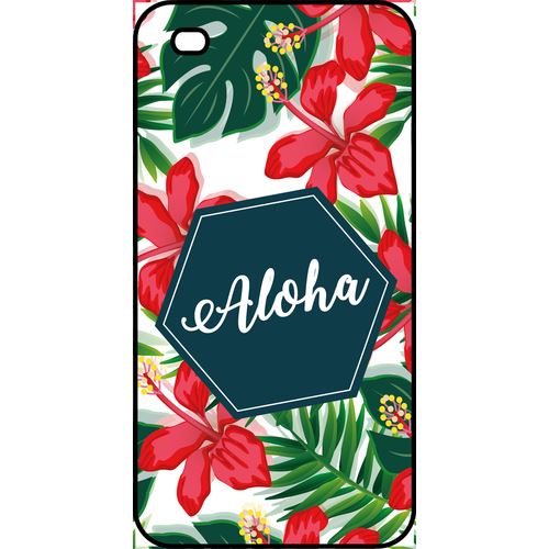 Coque Apple Iphone 4s Aloha Tropical Fond Blanc 2