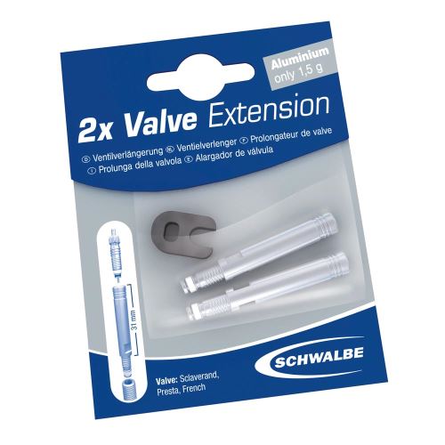 Rallonges de valve sans chambre Schwalbe, paire de 65 mm