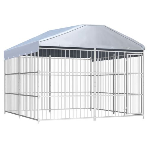 Comparer les prix de vidaXL Chenil d'extérieur avec toit pour chiens 300 x 300 x 200 cm