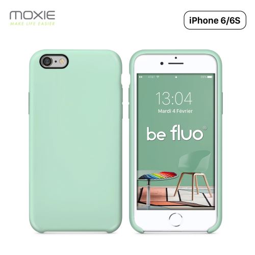 Coque iPhone 6/6S Moxie BeFluo® Coque Silicone Liquide Fine et Légère, Anti-chocs et Anti-rayures - Menthe