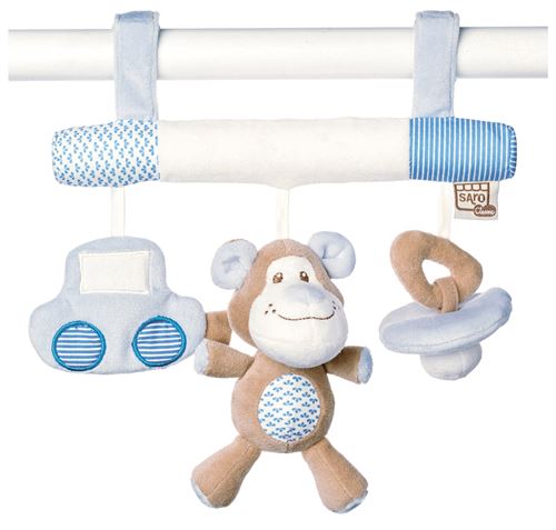 Saro cintre pour poussette avec hochet Little Friends bleu