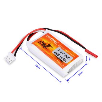 Floureon 2s 7 4v 450mah 20c Li Po Batterie Pack Jst Connecteur Pour 250 Helicoptere Haute Qualite Equipements Electriques Achat Prix Fnac