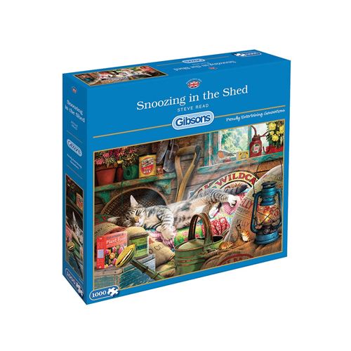 GIBSONS Puzzle 1000 pièces SNOOZING IN THE SHED Multicolore