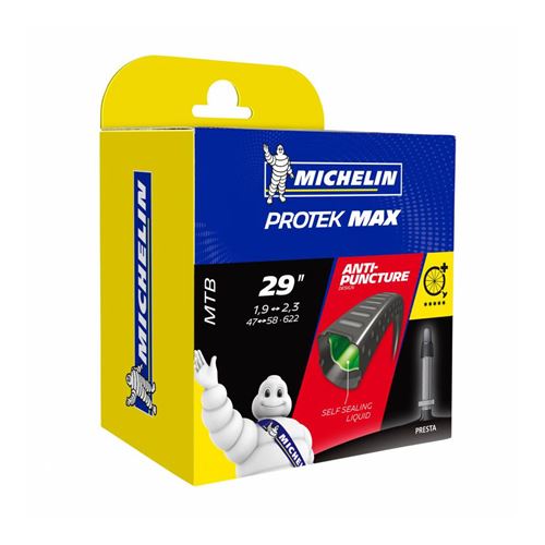 Chambre a air velo 29 x 1.85 michelin protek max valve presta 40mm avec liquide anti-crevaison