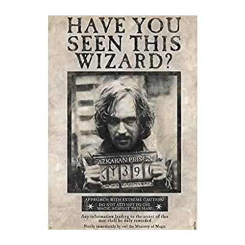 poster harry potter - « wanted sirius black » roulé filmé (91.5x61) - abystyle