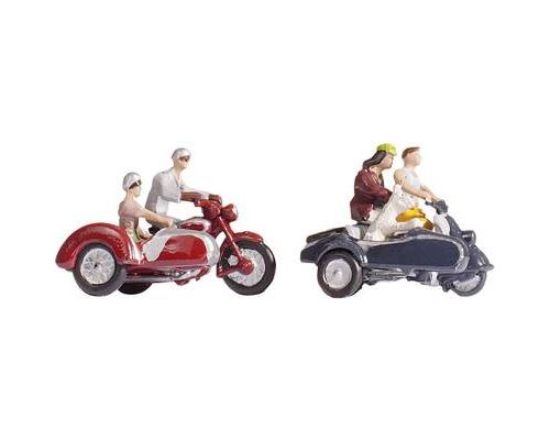 Figurines de motards H0