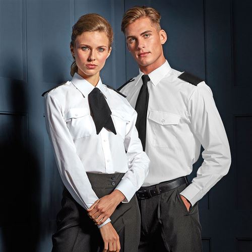 Premier - Chemise de pilote à manches longues - Homme (38/40 FR) (Blanc) - UTRW1085