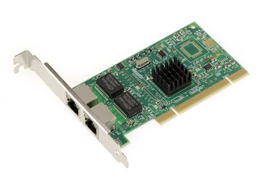 Carte Réseau PCI - 10/100/1000 Mbps - 2 PORTS Pour PC et Serveur CHIPSET 82546EB/GB