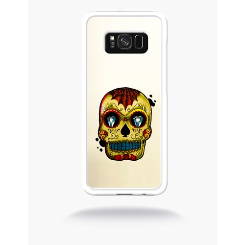 Coque Tete De Mort Art Diamant Compatible Samsung S8 Bord Transparent
