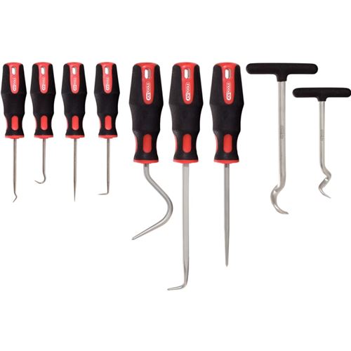 KS Tools Lot de faucilles & crochets 9 pièces