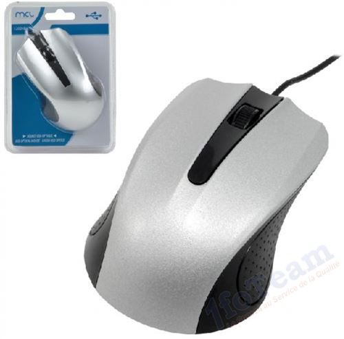 Mcl Samar Noir - Souris - Droitiers Et Gauchers - Optique - Filaire - Usb - Argent, - Image 1