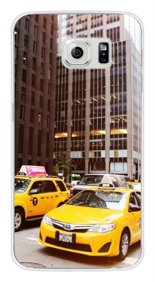 Coque en silicone imprimée compatible Samsung Galaxy S6 NY Taxi