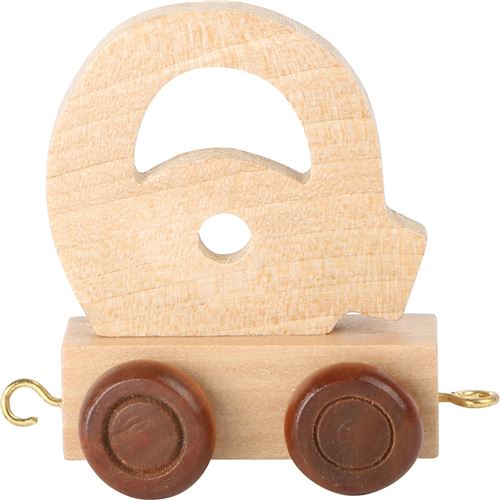Small Foot chariot de train lettre Q bois beige 5 x 3,5 x 6 cm