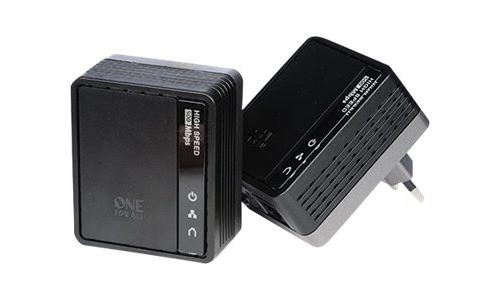 One for All SV 2020 - Kit d'adaptation pour courant porteur - HomePlug AV (HPAV), IEEE 1901 - Branchement mural (pack de 2)