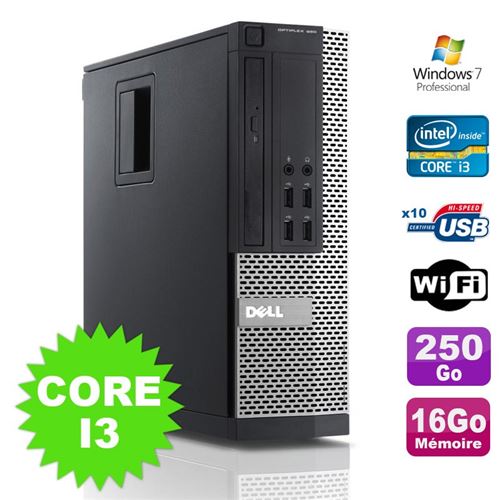 Acheter Pc dell optiplex 990 sff i3-2120 3.3ghz 16go disque 250go dvd wifi w7 État correct - 169,00 € Pc dell optiplex 990 sff i3-2120 3.3ghz 16go disque 250go dvd wifi w7 État correct - Dell reconditionné disponible sur Fnac