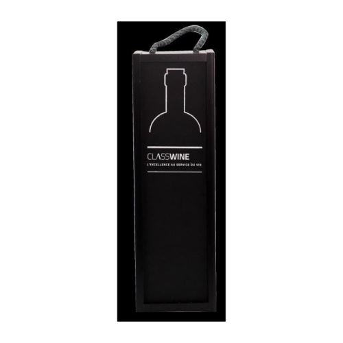 Caisse bois noire - Pour 1 bouteille format Bordeaux