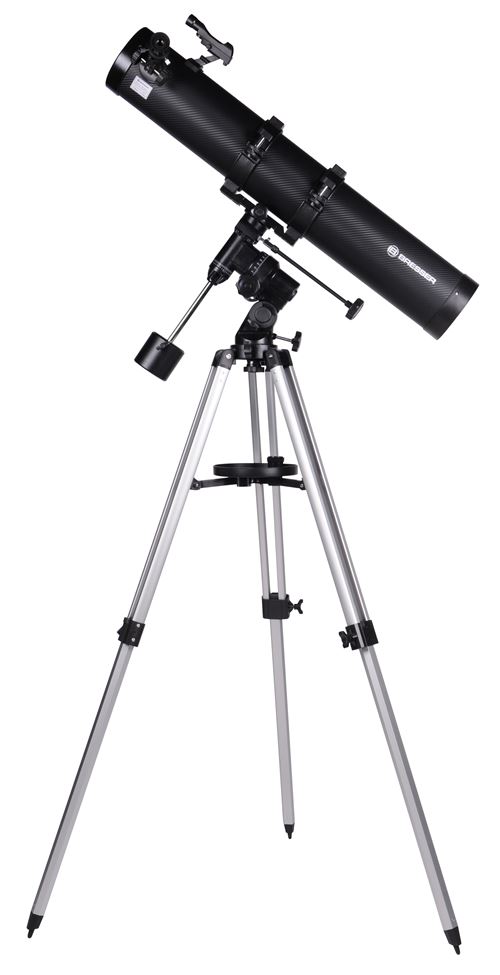 BRESSER Galaxia 114/900 Télescope Newton EQ- Sky carbone Design avec Adaptateur pour Smartphone