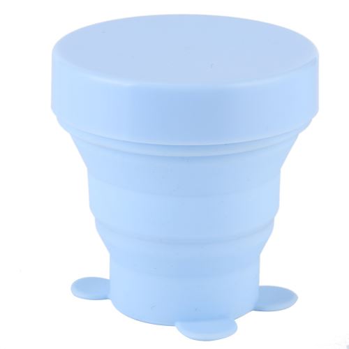 Tasse à Eau Pliante Portable en Silicone Pliable 170ml -Bleu
