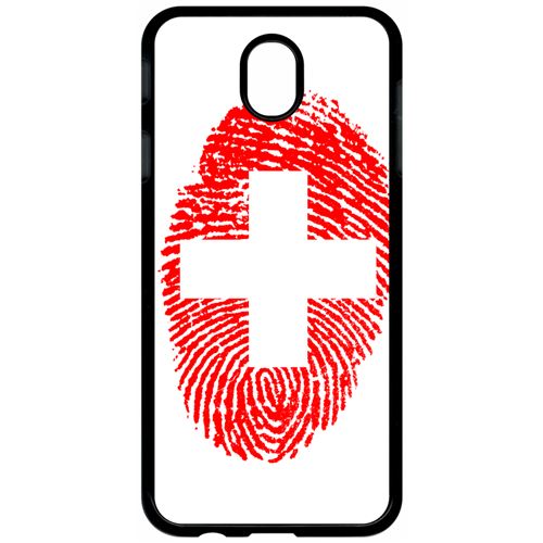 Coque samsung galaxy j7 2017 (j730) empreinte digitale drapeau suisse switzerland