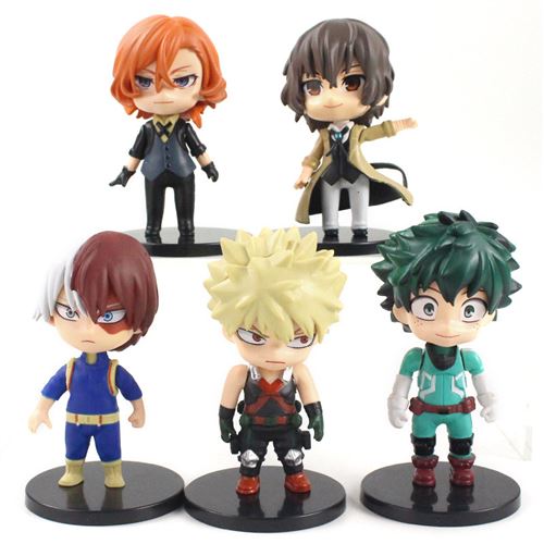 Set de 6 pièces Figurine My Hero Academia Deku Bakugou katsuki Todoroki Shoto 10 cm