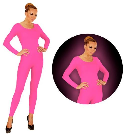 Justaucorps à manches longues rose fluo - Taille S/M