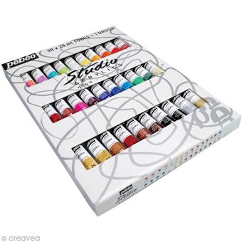 Coffret peinture acrylique - Pébéo Studio Acrylic 20 ml- 30 tubes - Autres  accessoires de dessin et peinture - Achat & prix