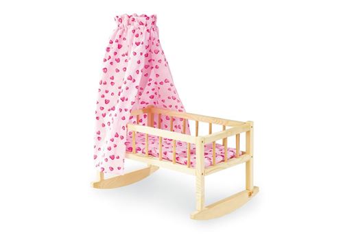 Berceau pour poupée Johna avec draps et baldaquin
