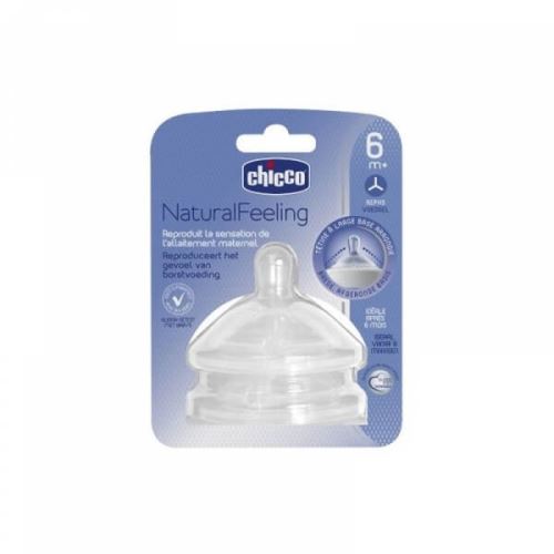 Tétine naturalfeeling droite - flux repas - 6m+ - x2 - chicco