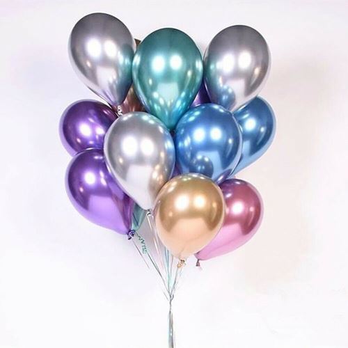 12 pouces 50pcs ballons en latex en métal brillant ballon anniversaire mariage