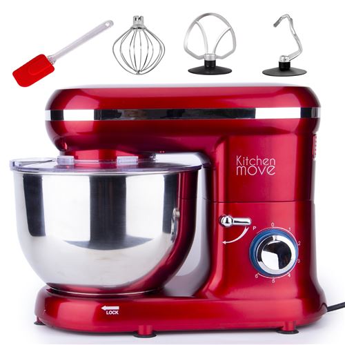 robot pâtissier multifonctions 5.5l 1500w rouge - bat-1519