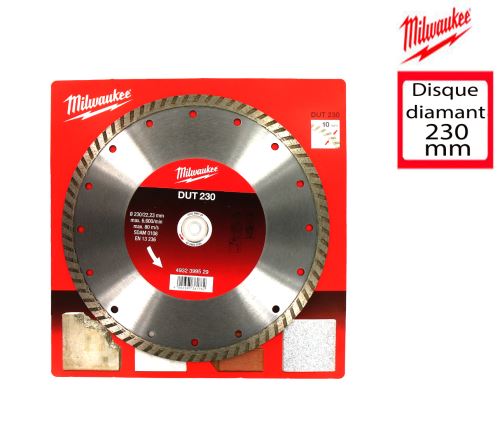 Disque diamant universel Milwaukee DUT 230mm pour coupe turbo efficace - Image 3
