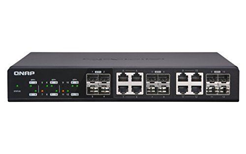 QNAP QSW-1208-8C - Commutateur - non géré - 4 x 10 Gigabit SFP+ + 8 x combo 10 gigabits SFP+ - de bureau, Montable sur rack