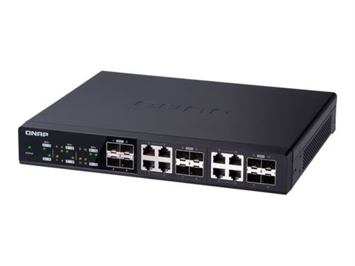QNAP QSW-1208-8C Non-géré None Noir commutateur réseau - Commutateurs réseaux (Non-géré, None, Full duplex, Grille de montage)