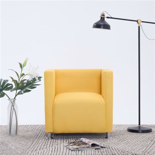 Fauteuil cube Jaune Polyester