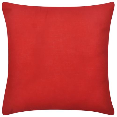 4 housses de coussin en coton 50 x 50 cm Rouge