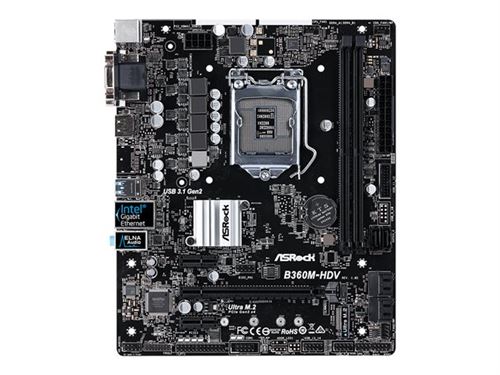 Asrock B360M Pro4 Intel B360 LGA 1151 (Socket H4) microATX carte mère - Cartes mères (DDR4-SDRAM, DIMM, 2133,2400,2666 MHz, Dual, 64 Go, Intel)