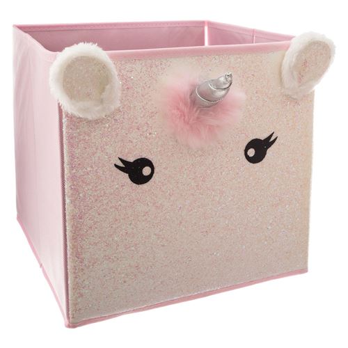 bac rangement licorne 31x29x29cm
