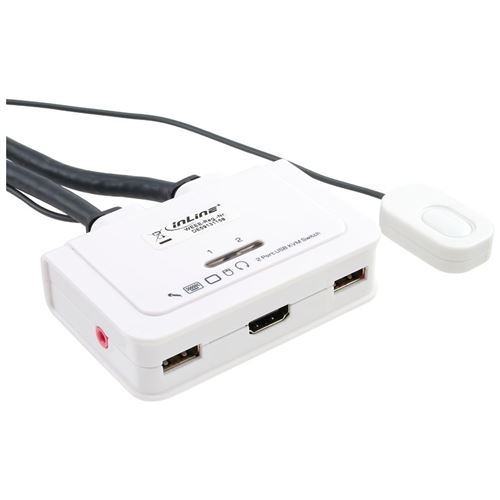 InLine 62612I commutateur &eacute;cran, clavier et souris Noir, Blanc