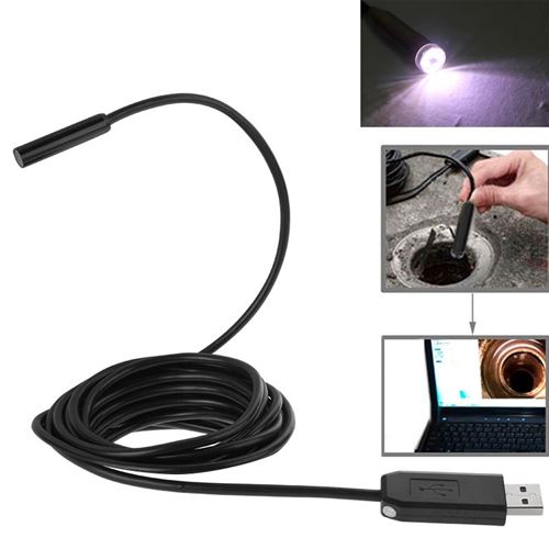 (#60) Waterproof USB Endoscope Inspection Camera with 6 LED for Parts of OTG Function Android Mobile Phone, Length: 2m, Lens Diameter: 9mm(Black)