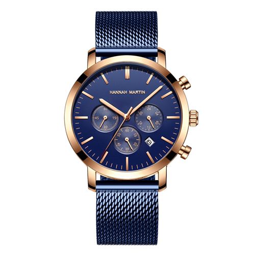 Montre à quartz HANNAH MARTIN Homme HM-1093B - Bleu(45mm)