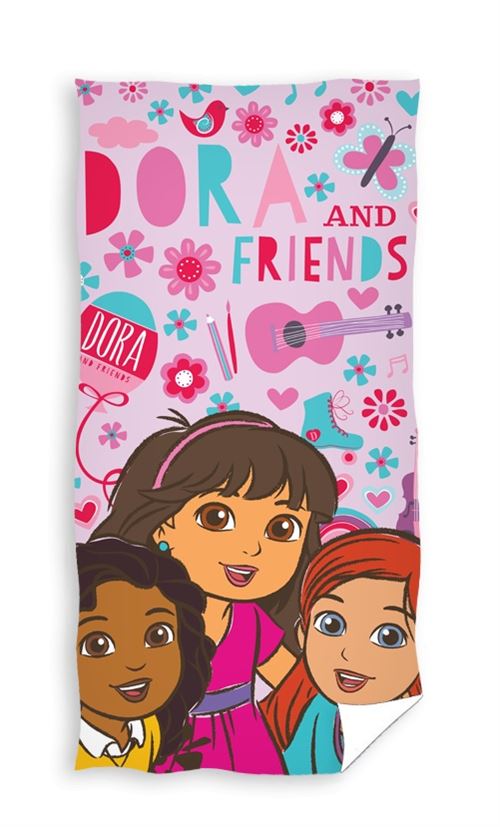 Nickelodeon Dora serviette de bain rose 70 x 140 cm