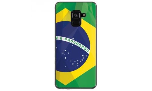 Coque souple pour Samsung Galaxy A8 2018 avec impression Motifs drapeau du Brésil