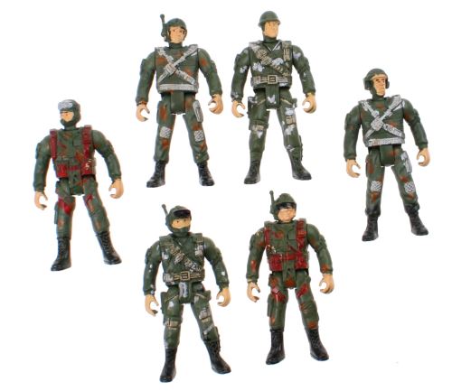 Kids Fun jeu de jeu Combat soldats garçons 10 cm vert 17 pièces