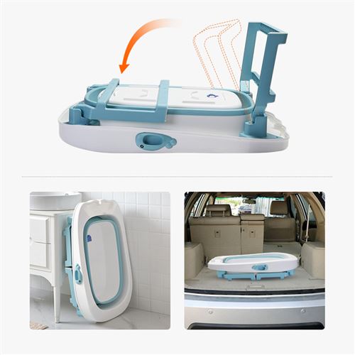 30 Sur Baignoire Bebe Jeobest Evolutive Et Pliable En Pp Avec Thermometre Integre Support Pour Pomme De Douche Bleu Baignoires Achat Prix Fnac