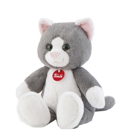 Trudi peluche chat câlin avec lumière et son 35 cm gris